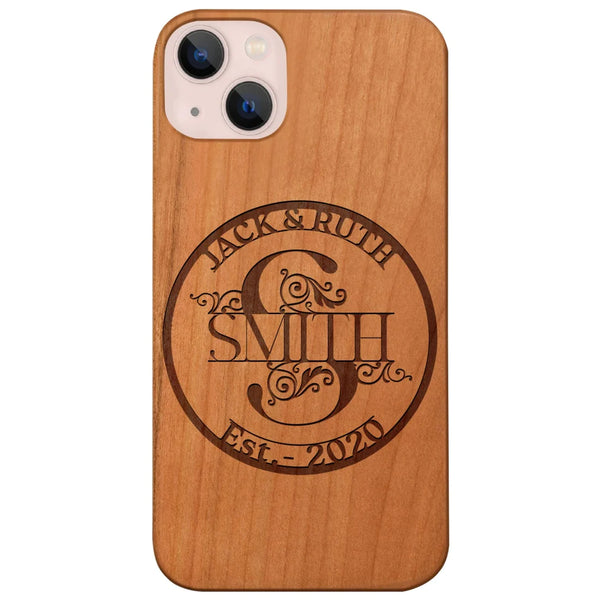 Monogram Customize Wood Phone Case - Personalized Gift For Family