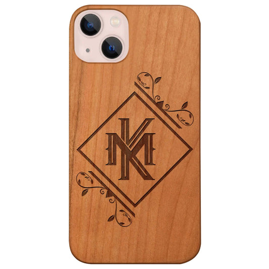 Monogram Custom Initial Wood Phone Case - Personalized Gift For Valentine´s Day