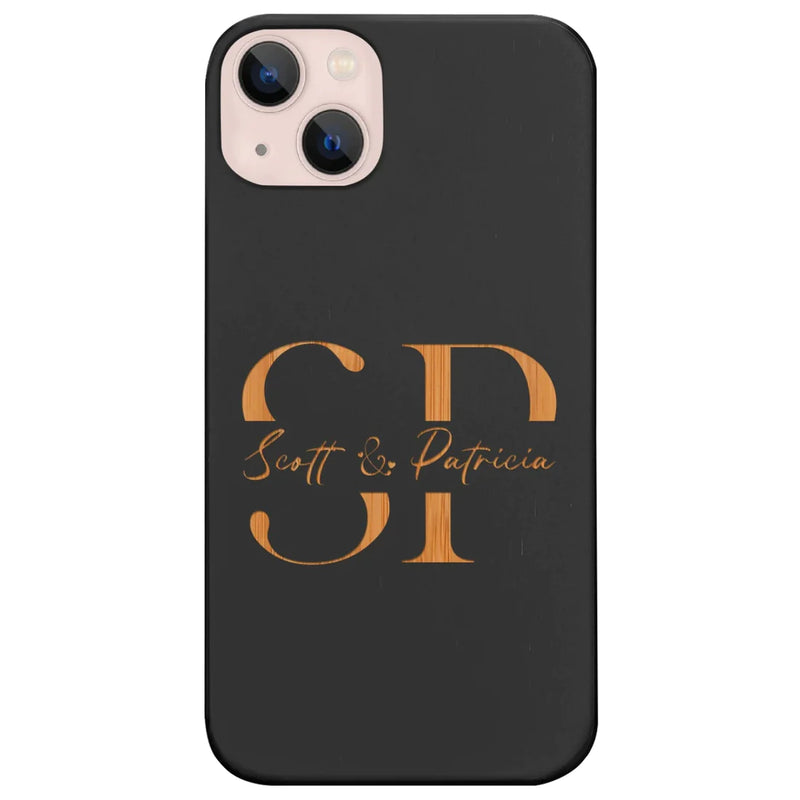 Initial Monogram Custom Wood Phone Case - Customized Valentine´s Day Gift