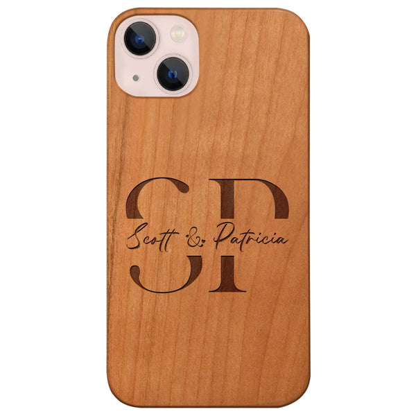 Initial Monogram Custom Wood Phone Case - Customized Valentine´s Day Gift