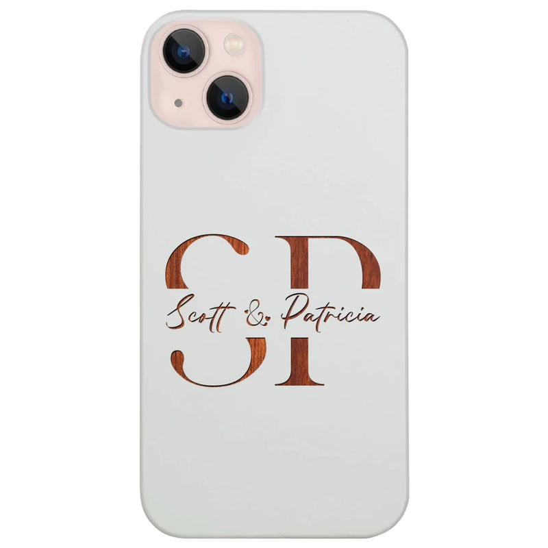 Initial Monogram Custom Wood Phone Case - Customized Valentine´s Day Gift