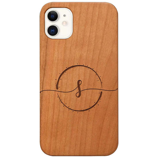 Custom Name Monogram 1 Letter Wood Phone Case