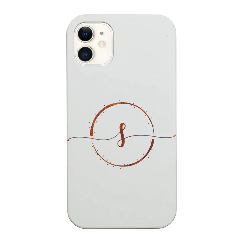 Custom Name Monogram 1 Letter Wood Phone Case