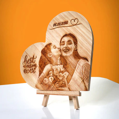 Customize Heart Wood Block