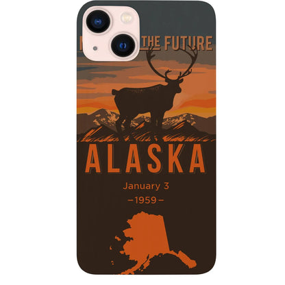 State Alaska Color Printed Wood Phone Case