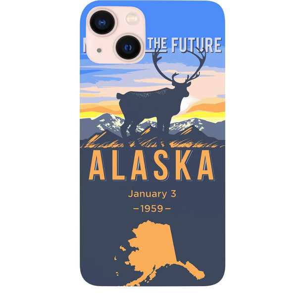 State Alaska Color Printed Wood Phone Case