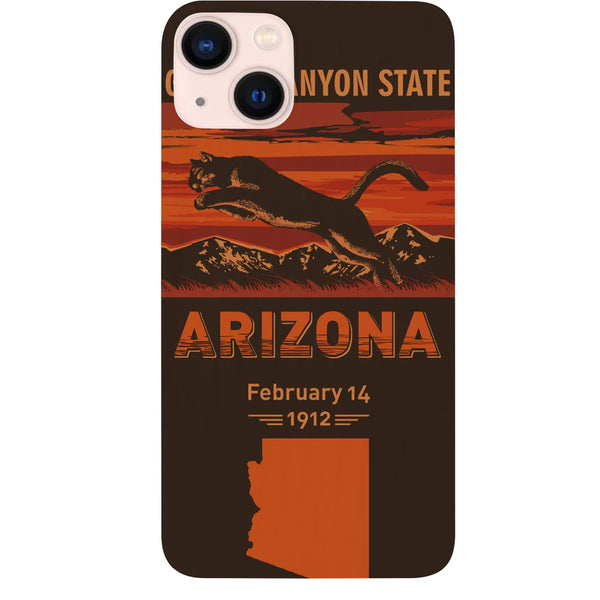 State Arizona Color Printed Wood Phone Case