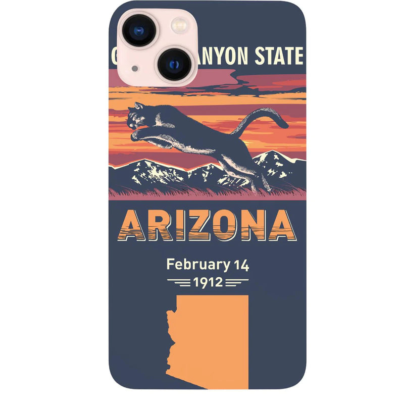 State Arizona Color Printed Wood Phone Case