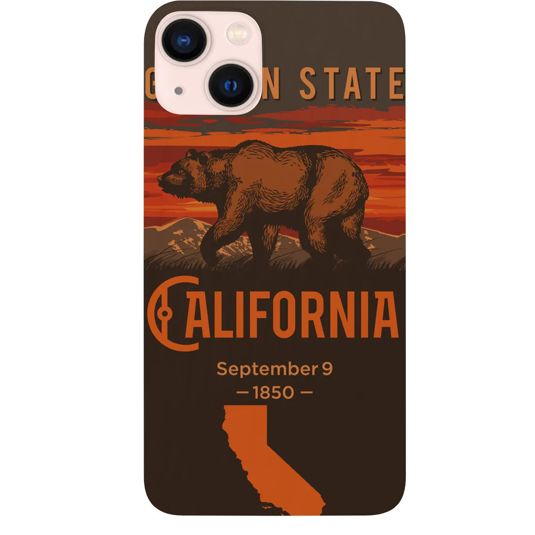 State California Color Printed Wood Phone Case