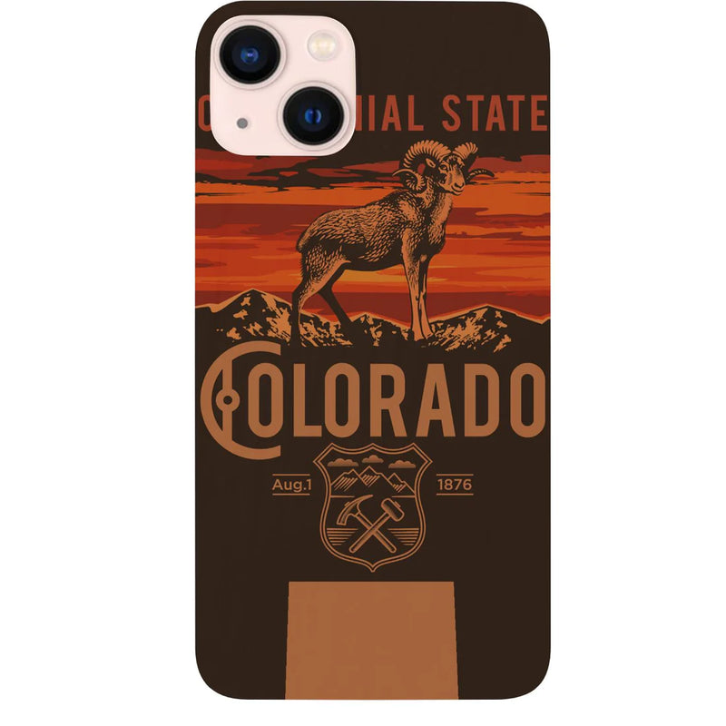 State Colorado Color Printed Wood Phone Case