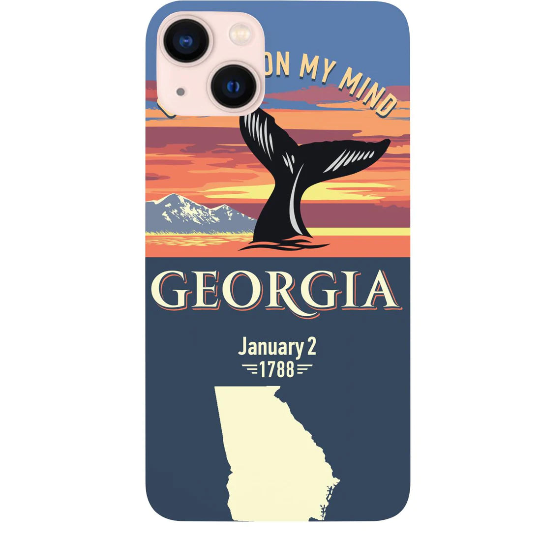 State Georgia Color Printed Wood Phone Case