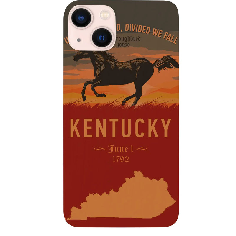 State Kentucky Color Printed Wood Phone Case