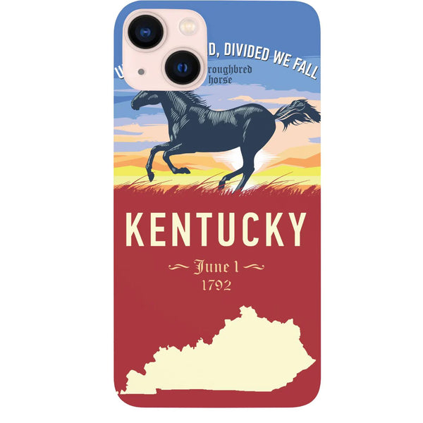 State Kentucky Color Printed Wood Phone Case