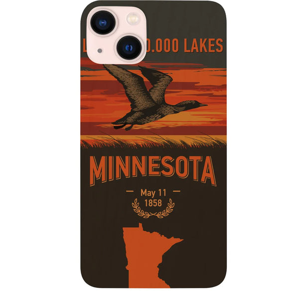 State Minnesota Color Printed Wood Phone Case