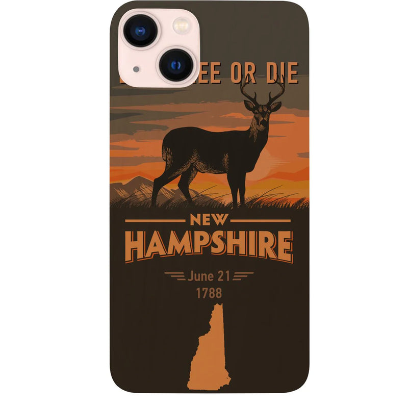 State New Hampshire Color Printed Wood Phone Case