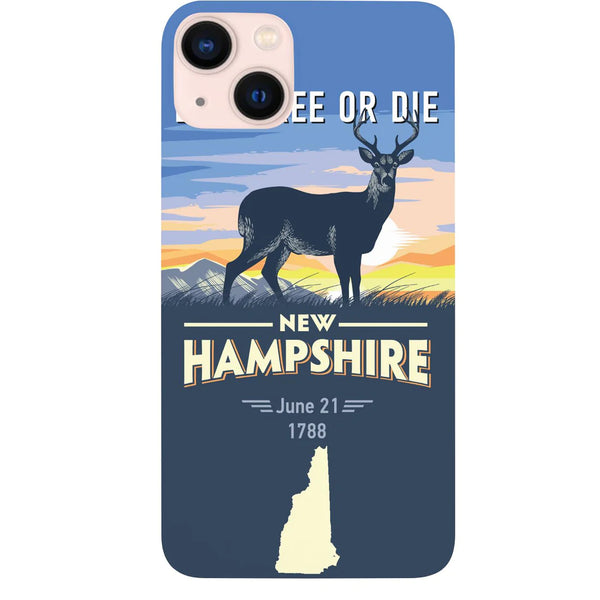 State New Hampshire Color Printed Wood Phone Case