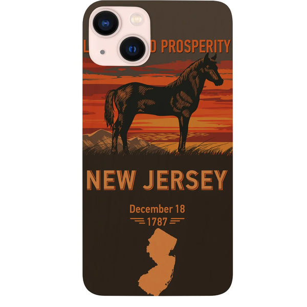 State New Jersey Color Printed Wood Phone Case