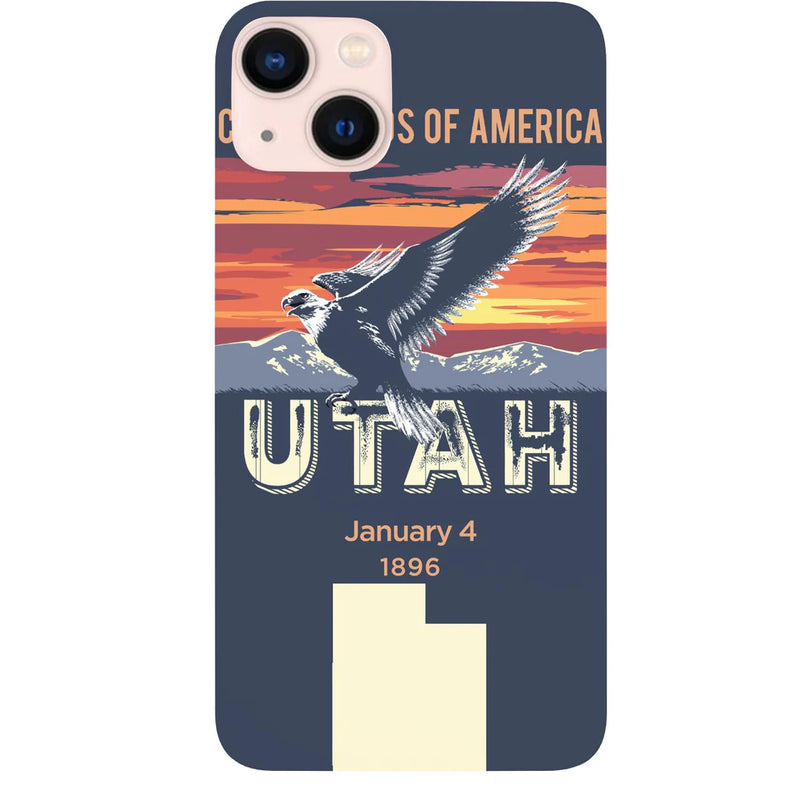 State Utah Color Printed Wood Phone Case