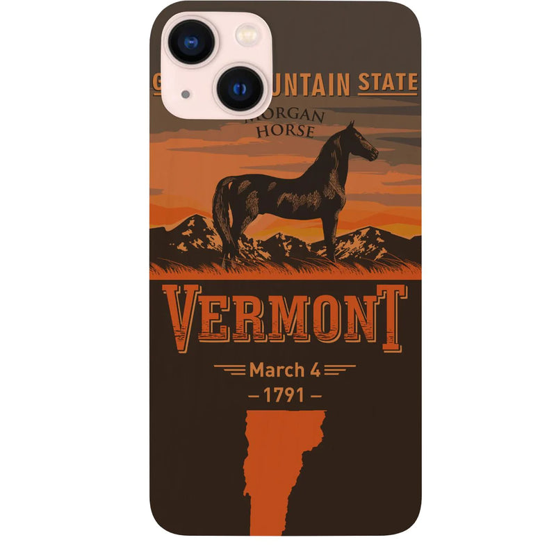 State Vermont Color Printed Wood Phone Case