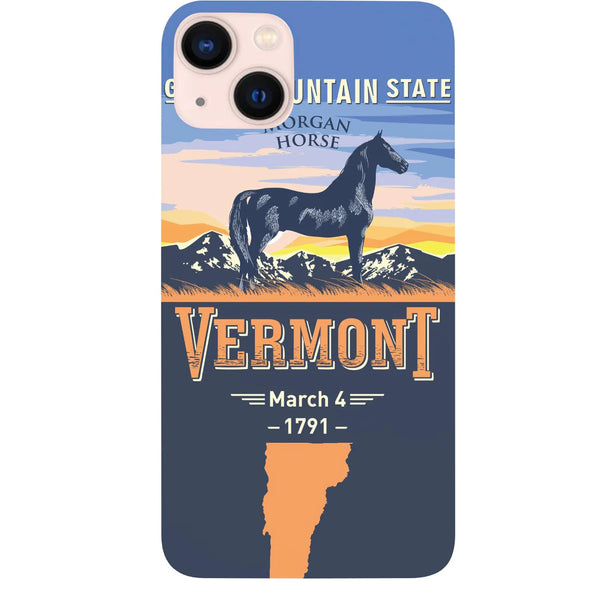 State Vermont Color Printed Wood Phone Case