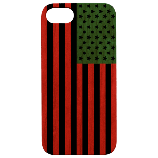 Afro American Flag - UV Color Printed Wood Phone Case