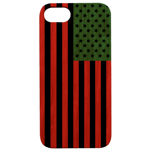 Afro American Flag - UV Color Printed Wood Phone Case
