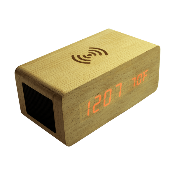 Alarm Clock+ Wireless Charger + Bluetooth Speaker