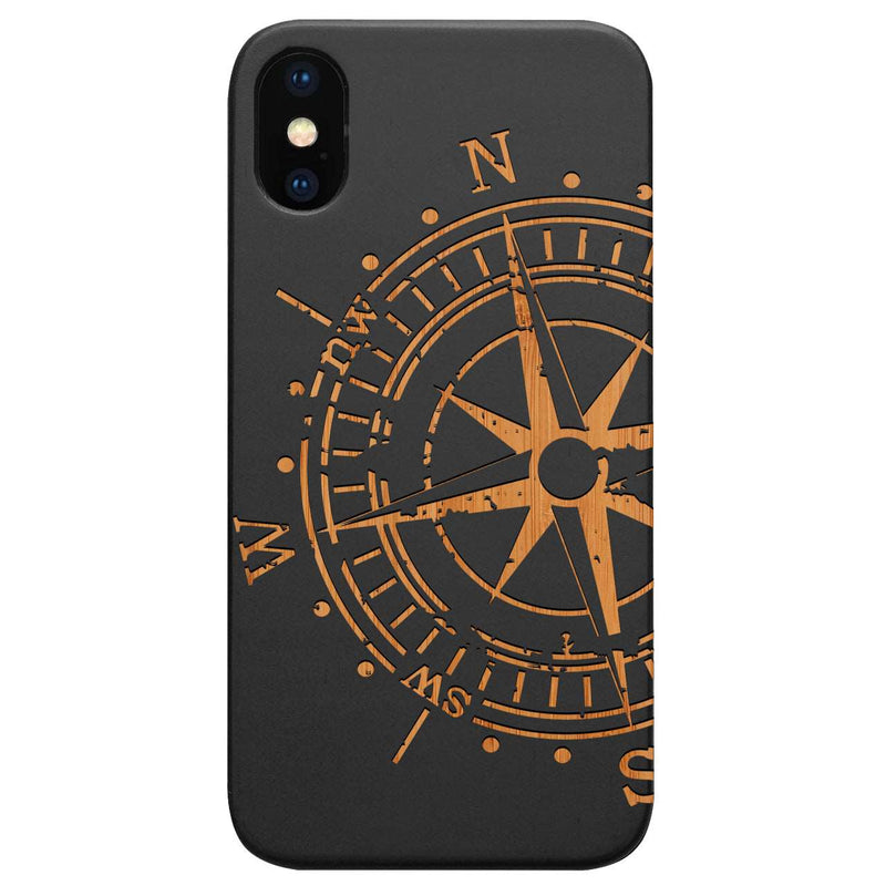 Big Compass - Engraved Wood Phone Case