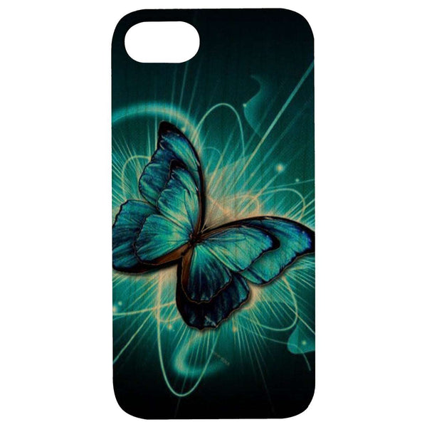 Blue Butterfly - UV Color Printed Wood Phone Case