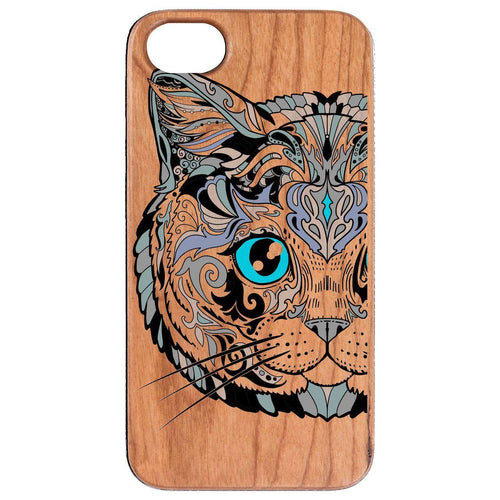 Cat Face UV Color Printed Wood Phone Case