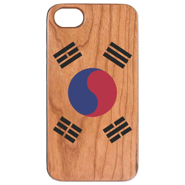 Flag South Korea - UV Color Printed Wood Phone Case