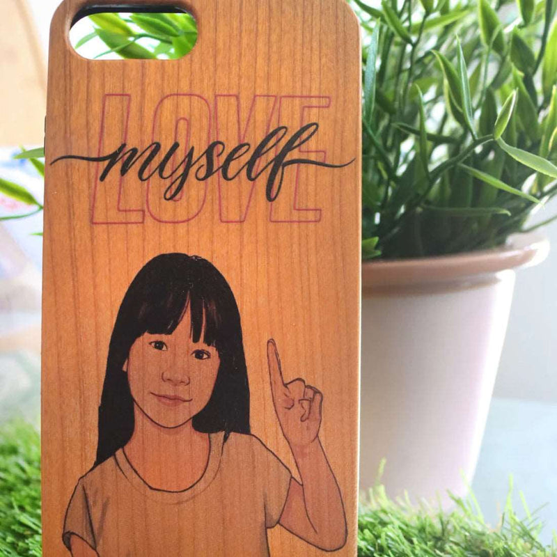 Cartoon Yourself Customize Wood Phone Case