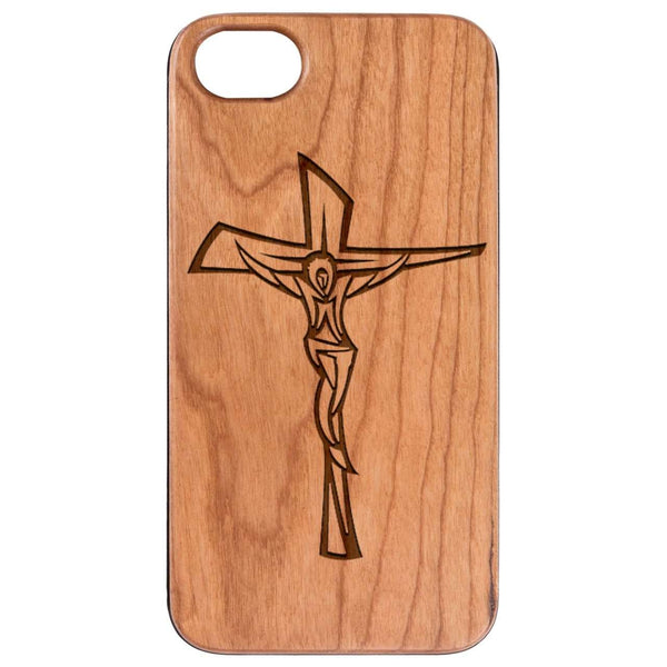 Crucifix - Engraved Wood Phone Case