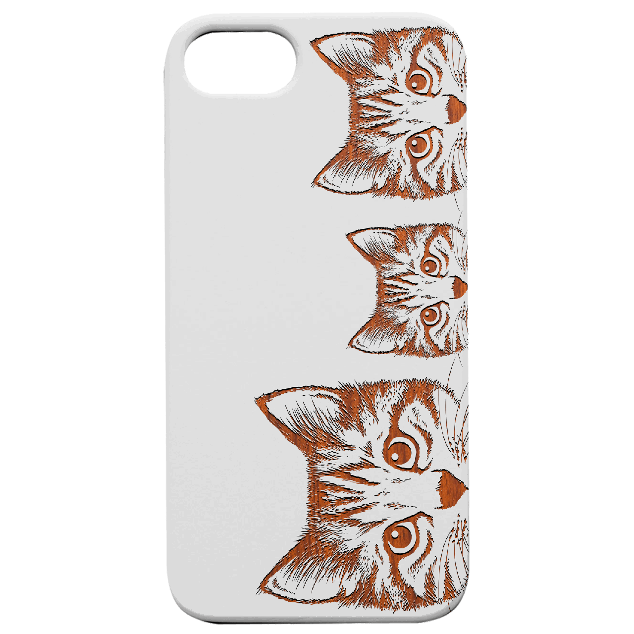 Curious Cats - Engraved Wood Phone Case