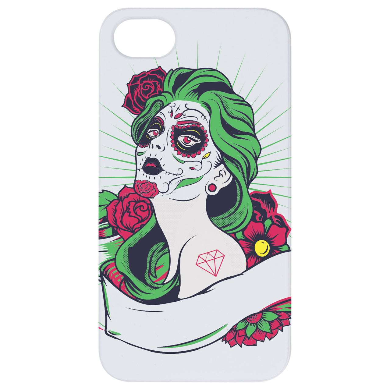 Day of Dead Girl - UV Color Printed Wood Phone Case