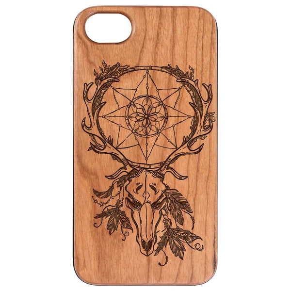 Deer Skull - Engraved Wood Phone Case