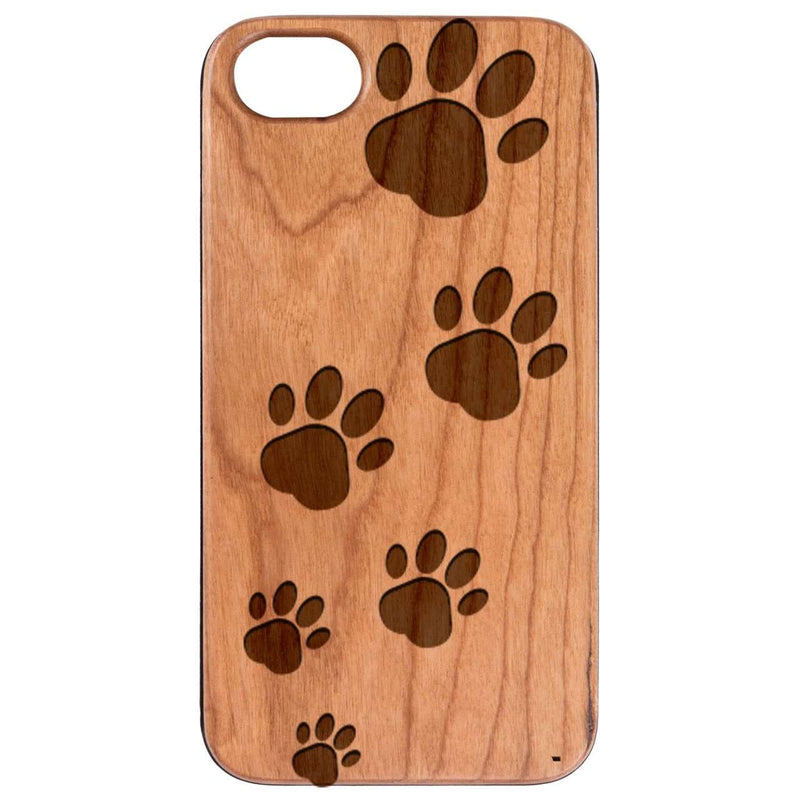 Dog Paws - Engraved Wood Phone Case