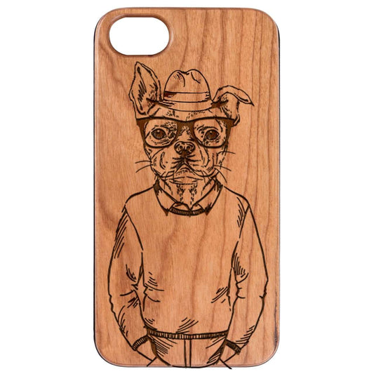 Dog man - Engraved Wood Phone Case