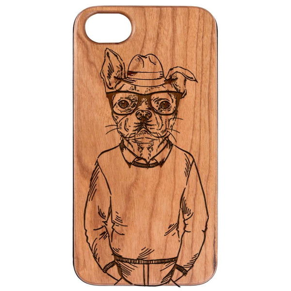 Dog man - Engraved Wood Phone Case