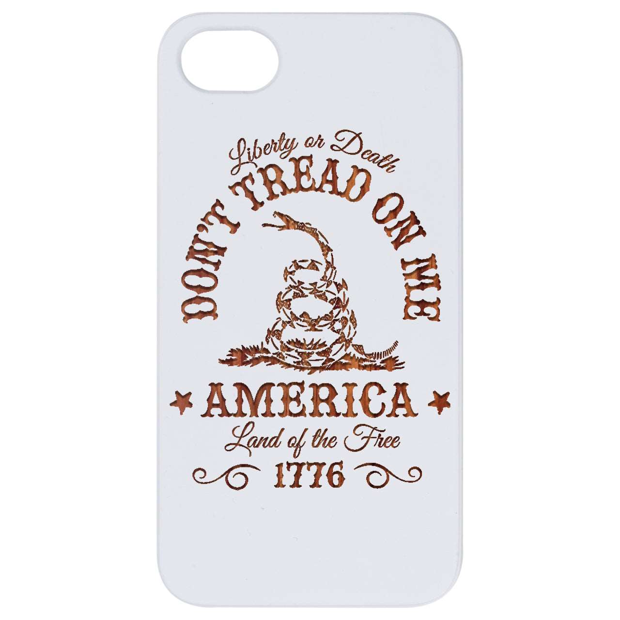 Don't Tread on me - Engraved Wood Phone Case