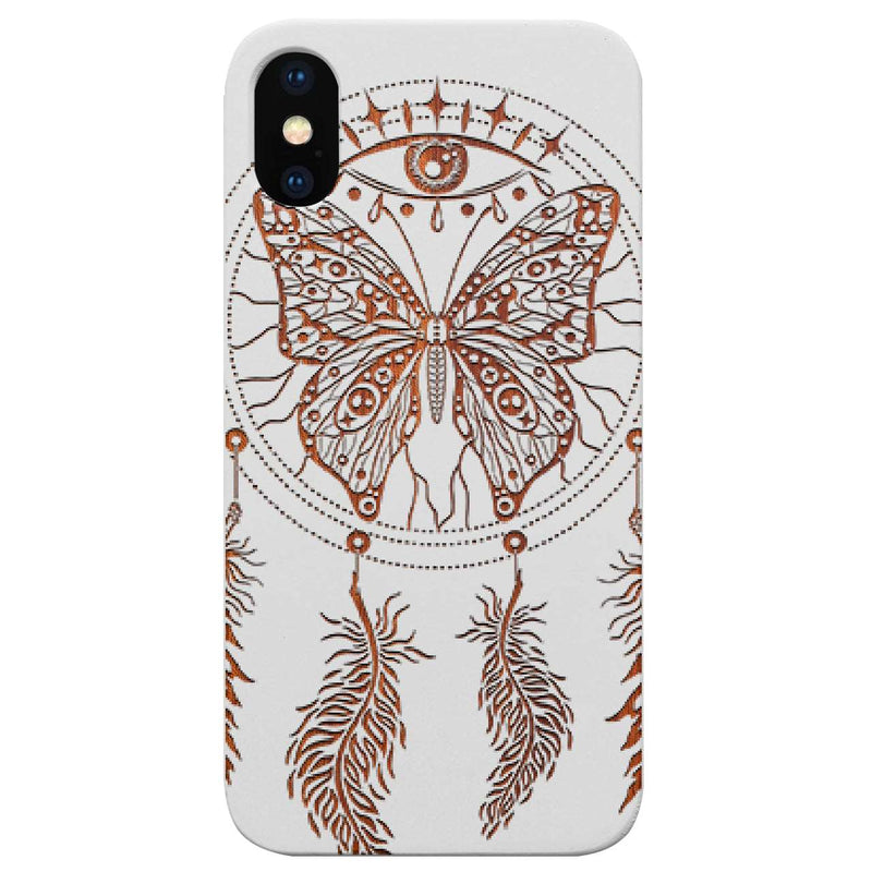 Dream Catcher with Butterfly - Engraved Wood Phone Case