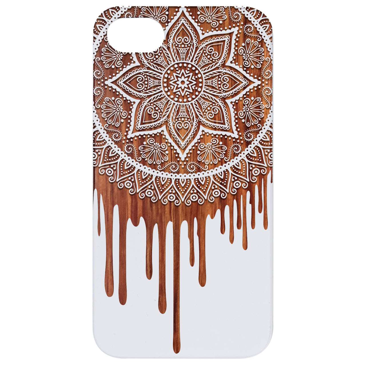 Dripping Mandala - Engraved Wood Phone Case