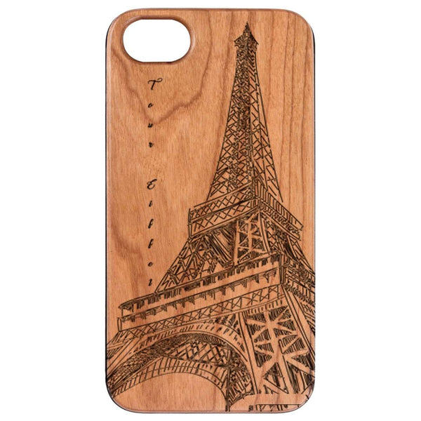 Eiffel Tower  Engraved Wood Phone Case