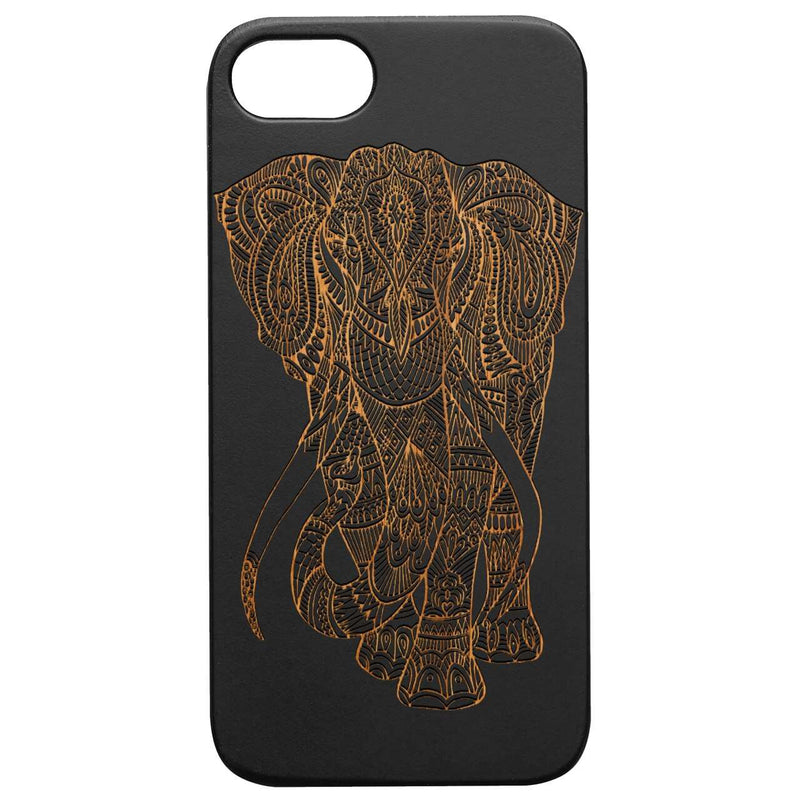 Elephant Mandala 2 - Engraved Wood Phone Case