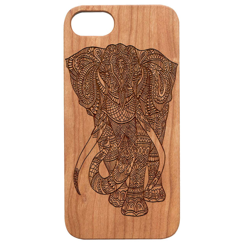 Elephant Mandala 2 - Engraved Wood Phone Case