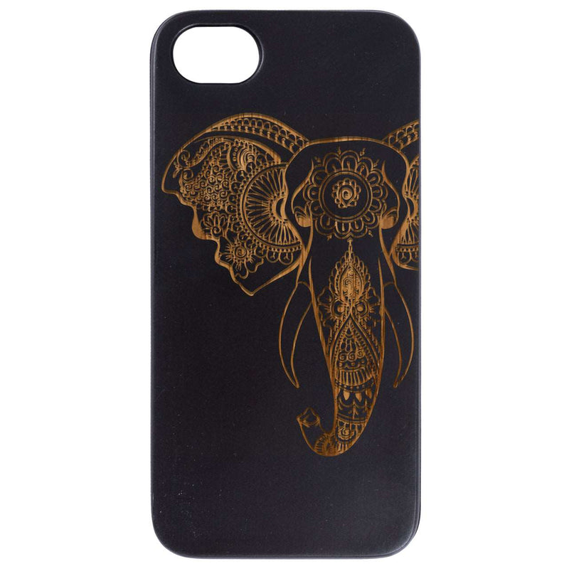 Elephant Head 2 - Engraved Wood Phone Case