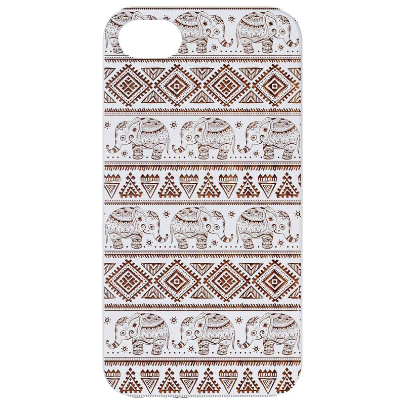 Elephant Pattern - Engraved Wood Phone Case