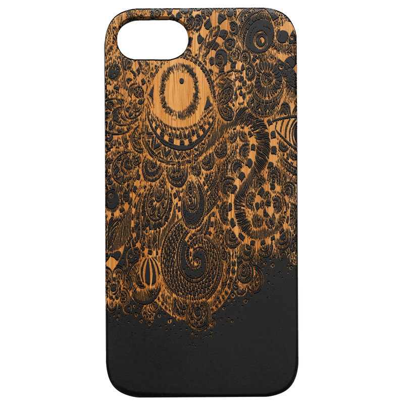 Eye Mandala - Engraved Wood Phone Case