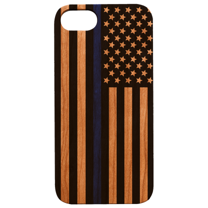 Flag Police 1 - UV Color Printed Wood Phone Case