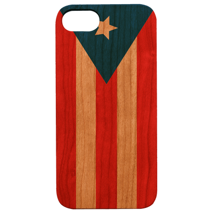 Flag Puerto Rico - UV Color Printed Wood Phone Case